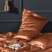 SISISILK Luxury 100% Satin Silk Dark Gold Pillowcase Wholesale Solid Color Silky Healthy Standard Pillow Cover for Beauty