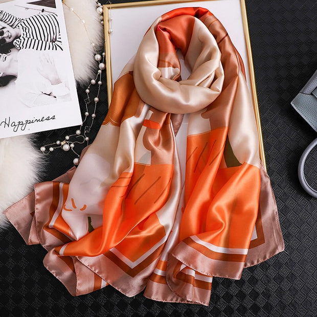 180*90cm Spring Autumn New Silk Scarves Women Shawl Fashion Sun-resistant chiffon hijab blanket foulard bandanna muffler pareo
