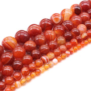 Natural Red Stone Stripes Agates Beads For Jewelry
