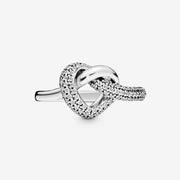 Sterling Silver Women Knotted Heart Ring