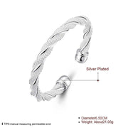 Silver Sterling Wide Braided Bracelet For Women
