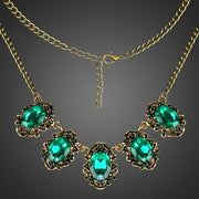 Women Crystal Vintage Bronze Color Jewelry set