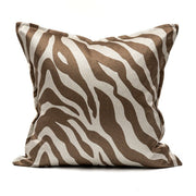 Luxury zebra pattern jacquard patchwork sofa decor cushion cover black brown embroidery PU pillow cover home hotel pillowcase