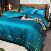 Luxury Bedding Set 100% Cotton Solid Color Embroidered Duvet Cover Sheet Pillowcase Hotel Style Twin Queen King Bed Set