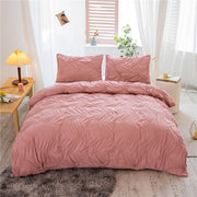 King Luxury Pink Duvet Cover Set Pinch Pleat 2/3pcs Twin/Queen/King Size Bedclothes Bedding Sets Luxury Home Hotel Use(no Sheet)
