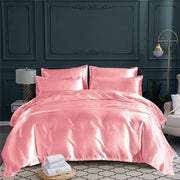Bedding Set Soft Bed Cover Duvet Cover Simple Fashion Luxury Solid Bed Sheet Quilt Cover Pillowcase 2-3PCS Pink