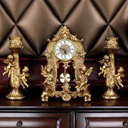 European Style Home Decoration Angel Oendulum Clock Living Room Fireplace Luxury Retro Wine Cabinet Porch TV Cabinet Furnishings
