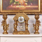 European Style Home Decoration Angel Oendulum Clock Living Room Fireplace Luxury Retro Wine Cabinet Porch TV Cabinet Furnishings