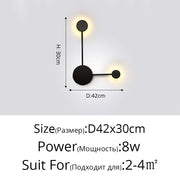 Modern Minimalist 8/11/22W Led Wall Lamp Round Black/Golden Colors wall lamps for Bedding Room Living Room Study Indoor Office