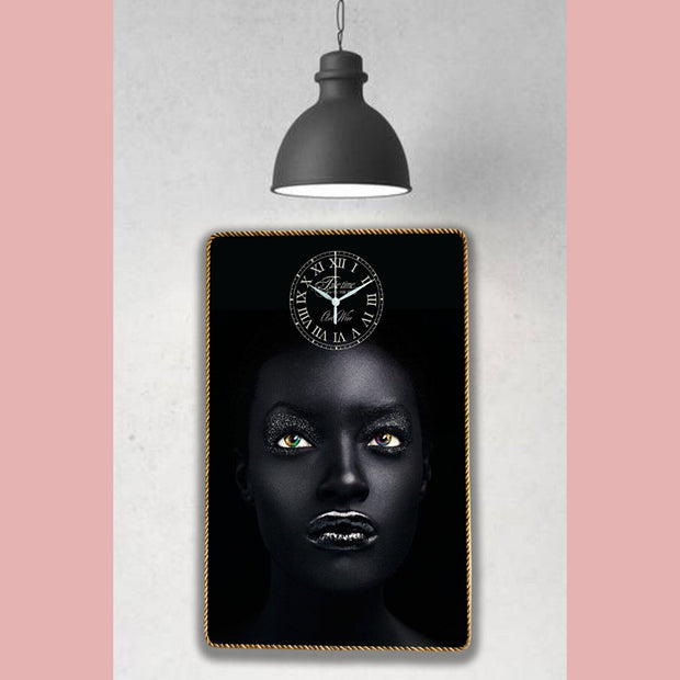 Home Workplace And Office For African Siyahi Beautiful Women &#39;S Picture Gift Decorative Table Wall Clock vertical clock decorative design home