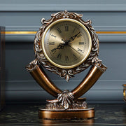 European Ornaments Table Clock Living Room Retro Clock American Mute Pendulum Clock Desktop Clock Home Decoration