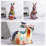 Colorful Graffiti Pet Cat and Dog Statues - Resin Home Decor Ornaments