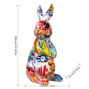 Colorful Graffiti Pet Cat and Dog Statues - Resin Home Decor Ornaments