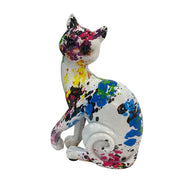 Modern Art Decoration Crafts Colorful Graffiti Cats Ornaments Standing Figurines Statues for Desk Living Room Cabinet