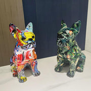 Colorful Dog Statue French Bulldog Home Decorations The Nordic Graffiti Animal Statue Decorative Figurines Gift For Dog Lovers