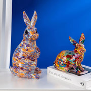 Colorful Graffiti Pet Cat and Dog Statues - Resin Home Decor Ornaments