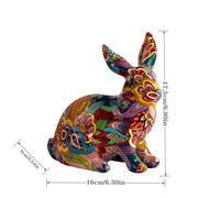 Colorful Graffiti Pet Cat and Dog Statues - Resin Home Decor Ornaments