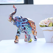 Resin Crafts Elephant Figurine Colorful Aminial Statue Sculpture